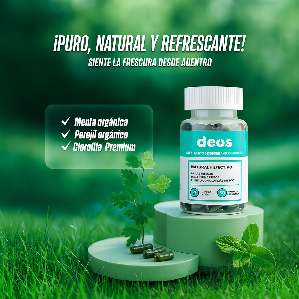 DEOS™ – Desodorante Interno Natural para Neutralizar Olores Íntimos, Frescor y Bienestar Diario
