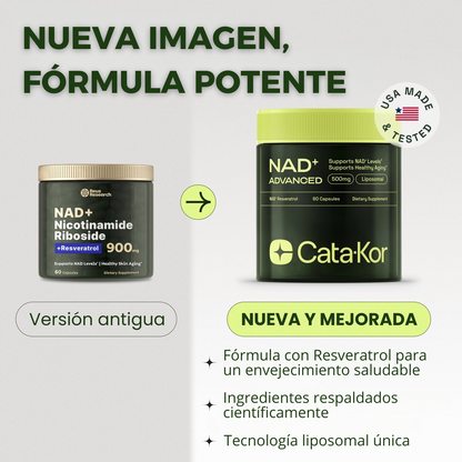 Cata-Kor™ NAD+ Liposomal 250mg – Energía Celular, Enfoque Mental y Longevidad
